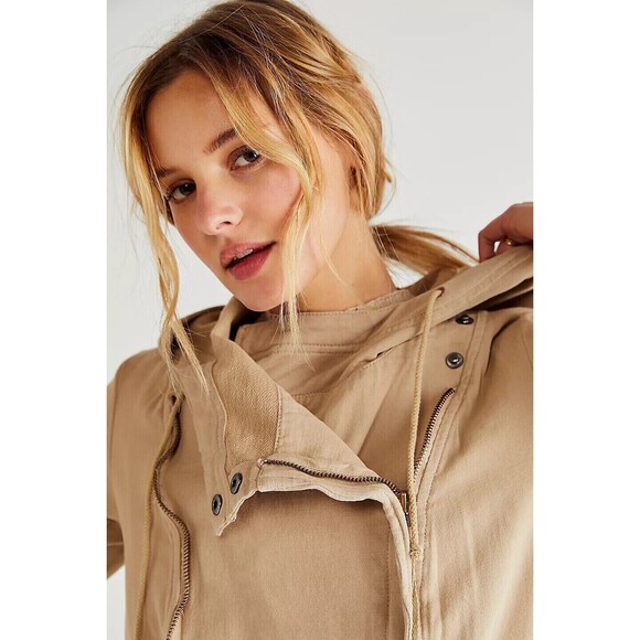 Free People We The Free Carmen Moto Jacket Top Hoodie Zip Up Solid L 273794 - Picture 2 of 10